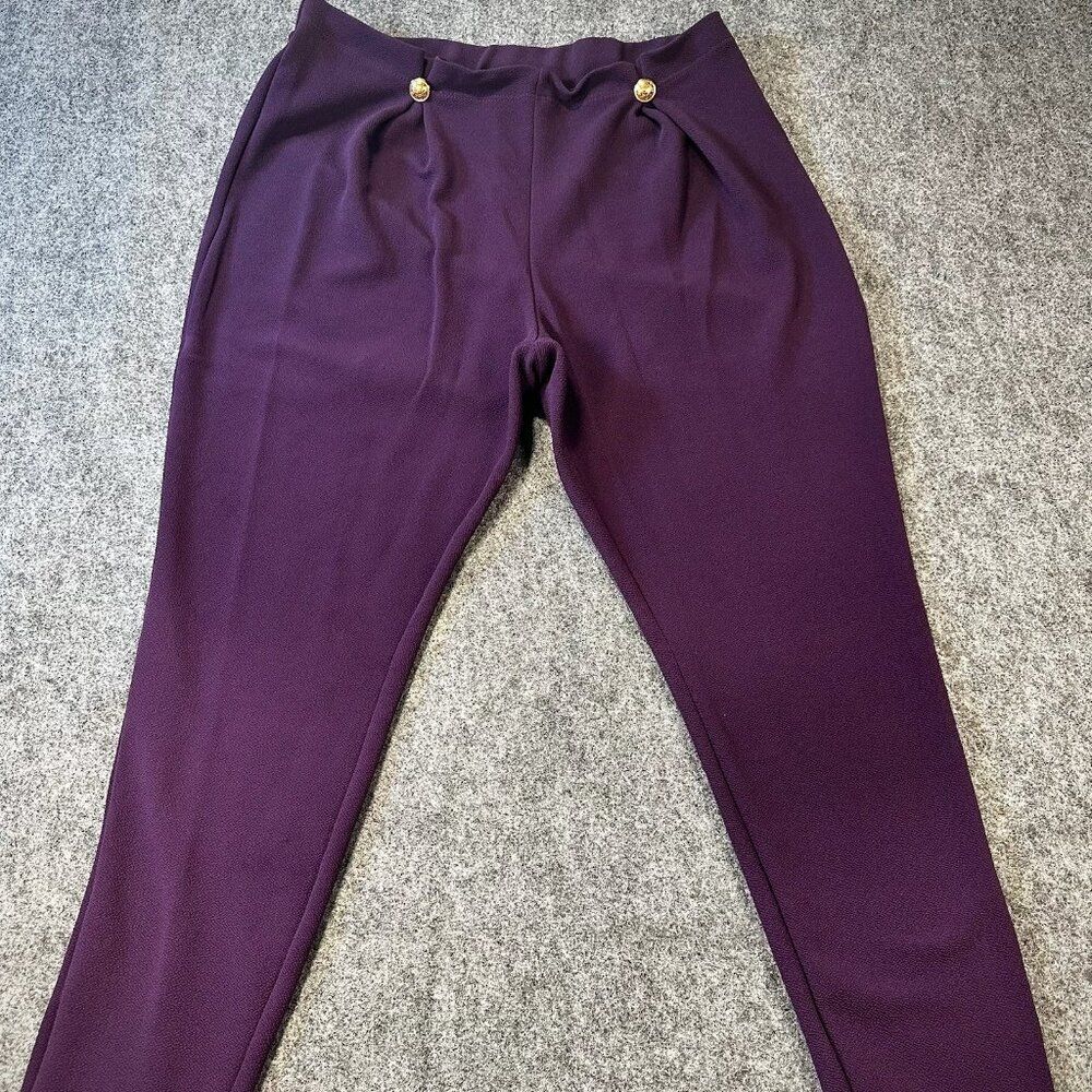 SHEIN Purple Work Career Business Pants WMNS 1X Elegant Professional Corporate